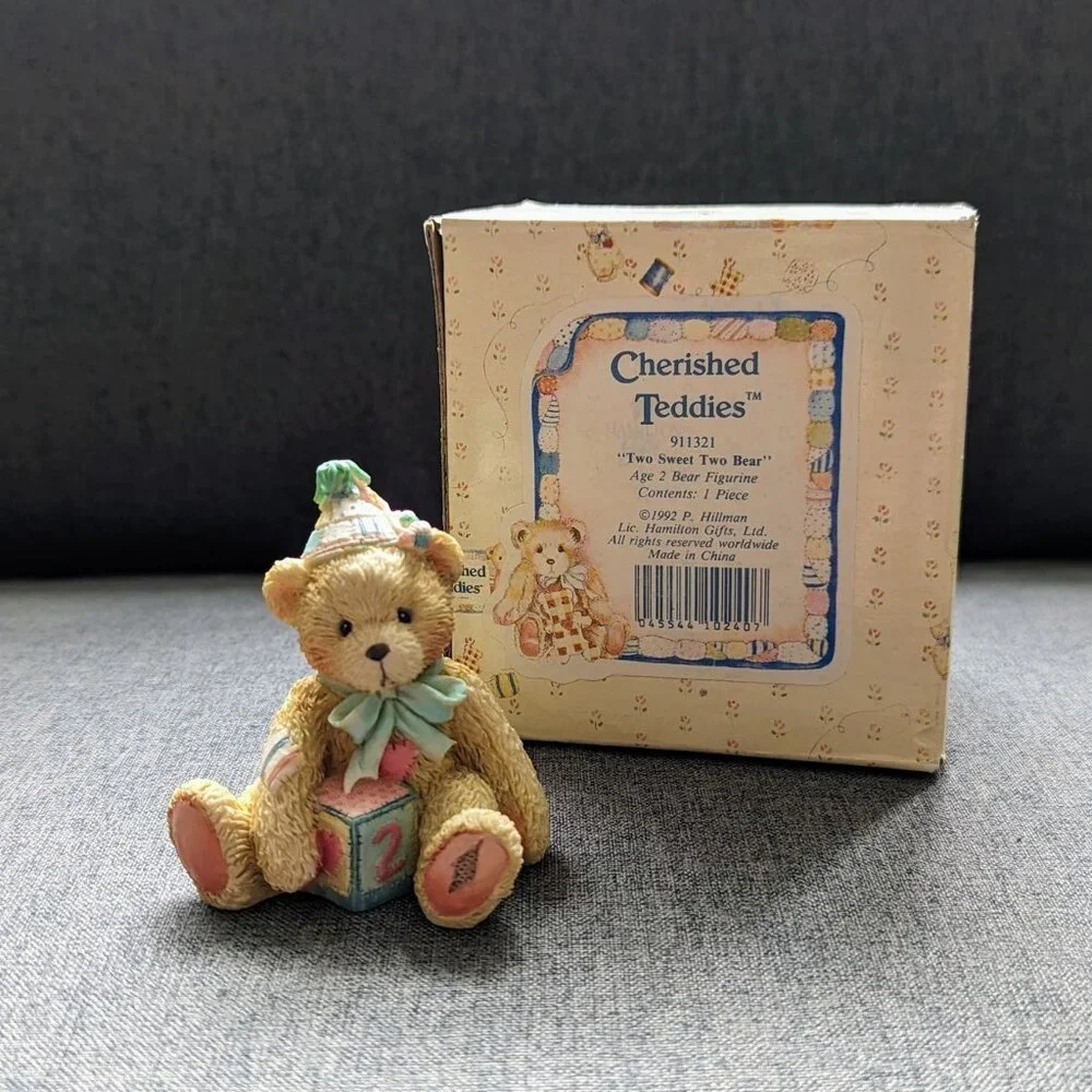 Bear Figurine Cherished Teddies 2 Years Too Sweet to Bear 1992 Vintage